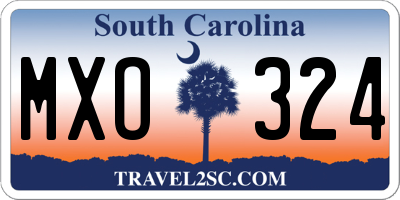 SC license plate MXO324