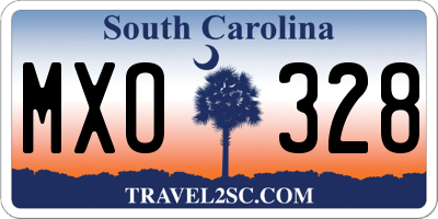 SC license plate MXO328
