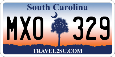 SC license plate MXO329