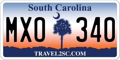 SC license plate MXO340