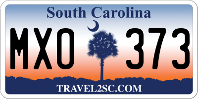 SC license plate MXO373