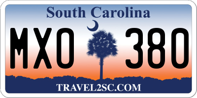 SC license plate MXO380