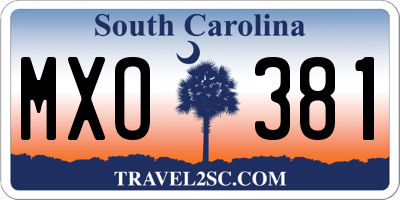 SC license plate MXO381