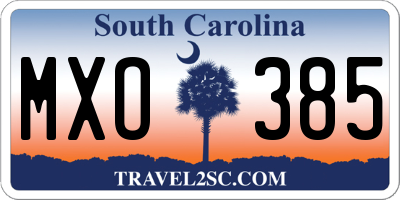 SC license plate MXO385