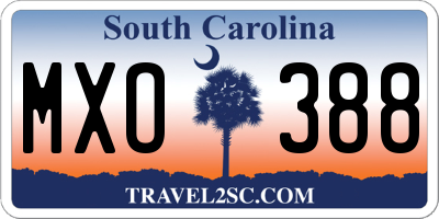 SC license plate MXO388