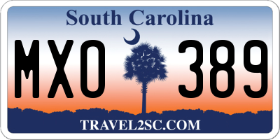 SC license plate MXO389