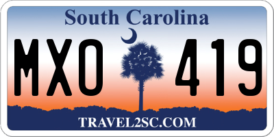 SC license plate MXO419