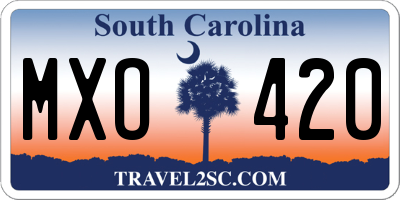 SC license plate MXO420