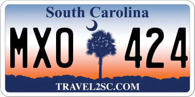 SC license plate MXO424