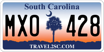 SC license plate MXO428