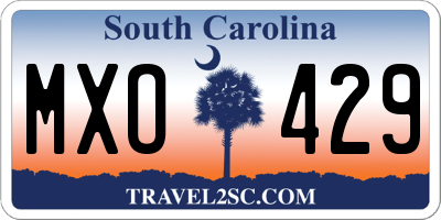 SC license plate MXO429