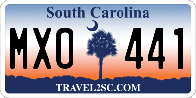 SC license plate MXO441