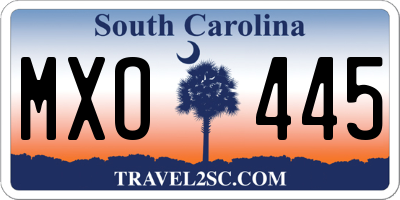 SC license plate MXO445