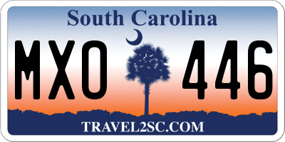 SC license plate MXO446