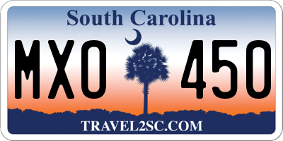 SC license plate MXO450