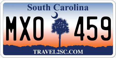 SC license plate MXO459