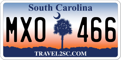 SC license plate MXO466