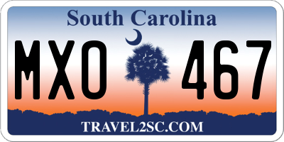 SC license plate MXO467