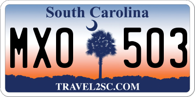 SC license plate MXO503