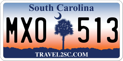 SC license plate MXO513