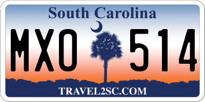 SC license plate MXO514