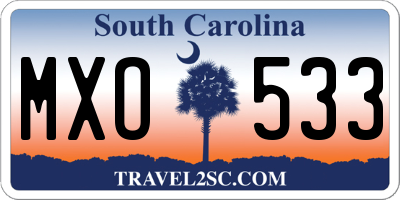 SC license plate MXO533