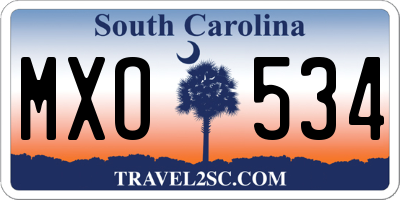 SC license plate MXO534