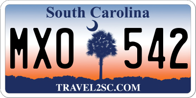 SC license plate MXO542