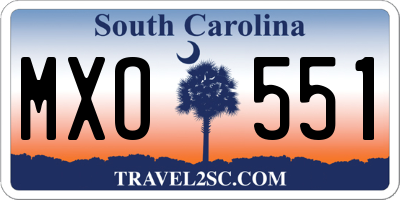 SC license plate MXO551