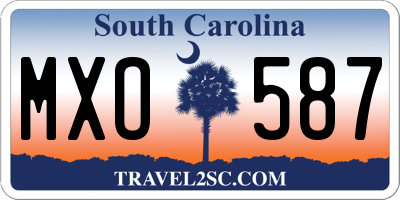 SC license plate MXO587