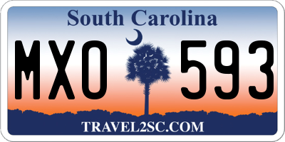 SC license plate MXO593