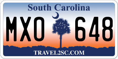 SC license plate MXO648