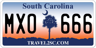 SC license plate MXO666
