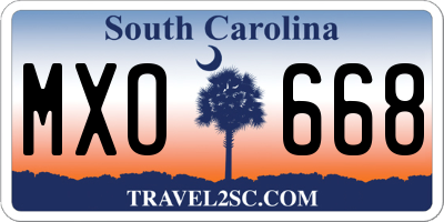 SC license plate MXO668