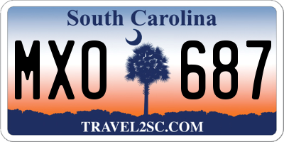 SC license plate MXO687