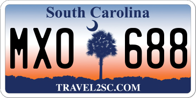 SC license plate MXO688