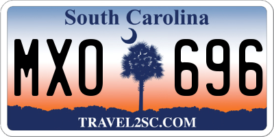SC license plate MXO696