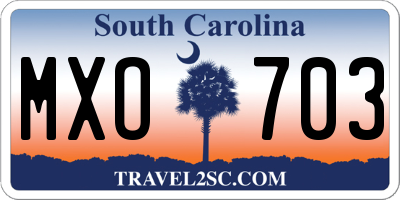 SC license plate MXO703
