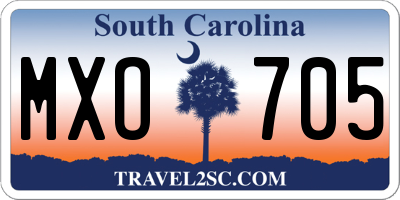 SC license plate MXO705