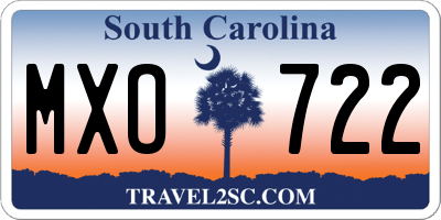 SC license plate MXO722