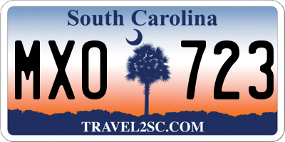 SC license plate MXO723