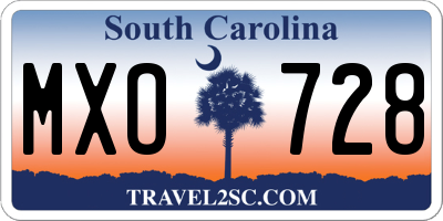 SC license plate MXO728
