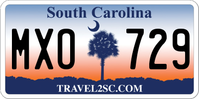 SC license plate MXO729