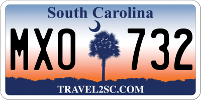 SC license plate MXO732