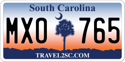 SC license plate MXO765