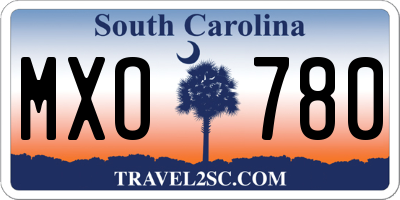 SC license plate MXO780