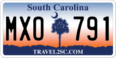 SC license plate MXO791