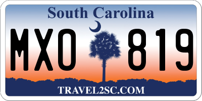 SC license plate MXO819