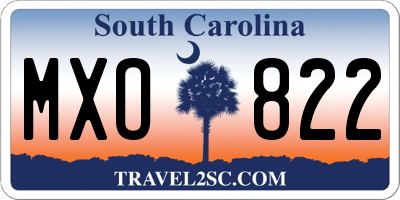 SC license plate MXO822