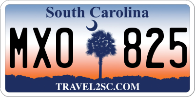 SC license plate MXO825